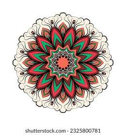 A colorful floral mandala poster with a flower on it.