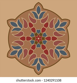 Colorful floral mandala tile pattern vector