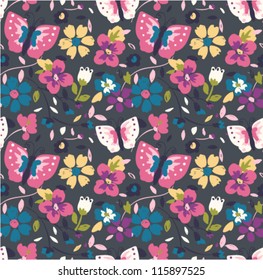 colorful floral nature seamless pattern background