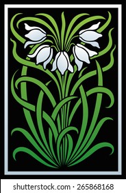 Colorful floral ornament. Silhouette of flowers. Figure bouquet in the form of a stencil or cutout. Vector background