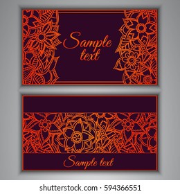Colorful floral ornamental business card template