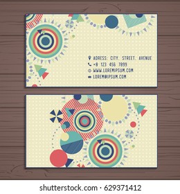 Colorful floral ornamental business card element