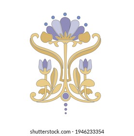 
COLORFUL FLORAL ORNAMENTAL DECORATION IN CLASSIC STYLE