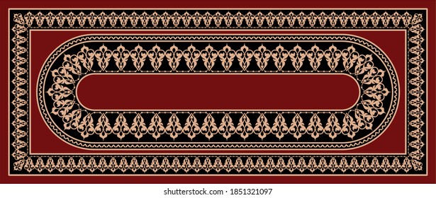 Colorful floral ornamental vector design for rug, carpet and kilim. Ottoman rug, runner, mats, textile. Geometric floral background. Arabian ornament with decorative elements.EPS10 Illustration.