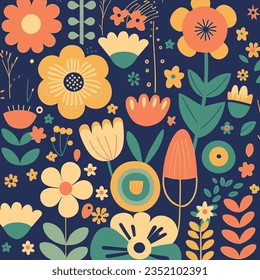 Colorful floral pattern. Abstract flowers. Gift wrapping paper, textile design.
