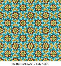 Colorful floral pattern art vector illustration