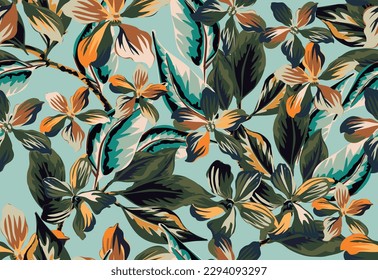 Colorful floral pattern. Autumn floral background. Floral pattern, perfect for decoration and fabrics