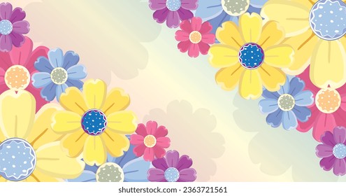 Colorful Floral Pattern Background Vector Illustration.