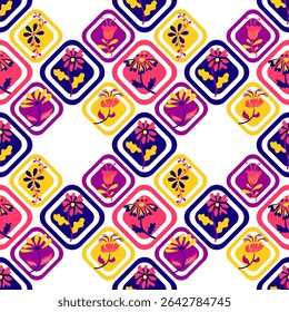 Colorful floral pattern design digital art graphic nature vibrant environment aesthetic view creative