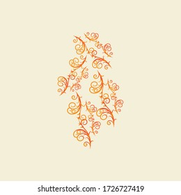 Colorful Floral pattern design element. Flower pattern ornament. Ornamental flourish background, digital textile design leaves. abstract textile. painted pattern. digital texture. pattern for fashion