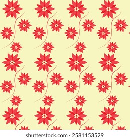 colorful floral pattern design with yellow background