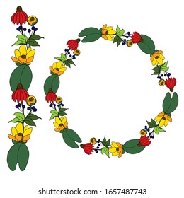 Colorido patrón floral con flor de espionaje dibujado a mano. Vector 10 EPS para su diseño creativo
