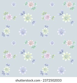 Colorful floral pattern on gray background