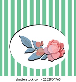 Colorful floral pattern on green and  white background, modern, decorative overlay, textile, fabric, vector