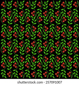 colorful floral pattern over dark green  background, for greeting, invitation card, or cover. Vector illustration