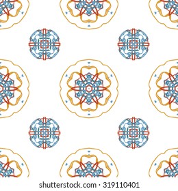 Colorful floral pattern, Colorful floral seamless pattern.