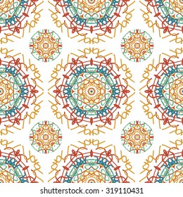 Colorful floral pattern, Colorful floral seamless pattern.