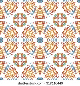 Colorful floral pattern, Colorful floral seamless pattern.