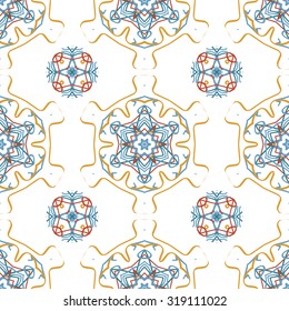 Colorful floral pattern, Colorful floral seamless pattern.