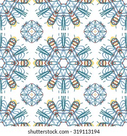 Colorful floral pattern, Colorful floral seamless pattern.