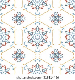 Colorful floral pattern, Colorful floral seamless pattern.