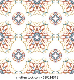 Colorful floral pattern, Colorful floral seamless pattern.