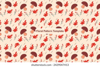Colorful floral pattern template design.