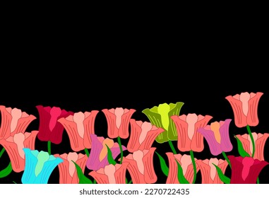 Farbiges Blumenmuster, Vektordesign.