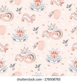 Colorful floral patterns. Seamless pattern can be used for wallpaper, pattern fills, web page background,surface textures. Floral seamless backgrounds.