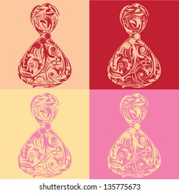 Colorful floral Perfume bottle set
