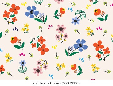Colorful floral print background for textile 