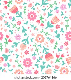 Colorful floral print seamless pattern