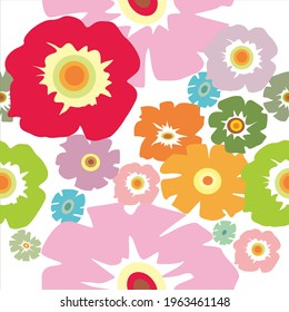 Colorful floral prints, used as a print on clothes or pillowcases, water dispensers, paper boxes, and more.
