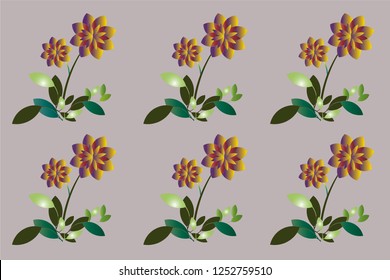 Colorful floral repeating tile pattern