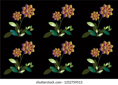 Colorful floral repeating tile pattern