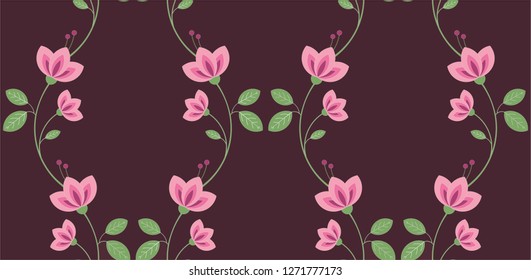 Colorful floral repeating tile pattern