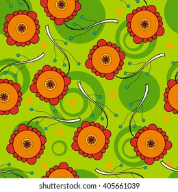 Colorful floral seamless background.