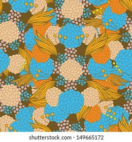 Colorful floral seamless background pattern. Wallpaper, pattern fills, web page background,surface textures, textile design template. Vector illustration