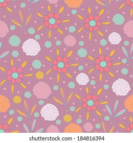 Colorful floral seamless background pattern. Hand - drawn elements.Vector illustration