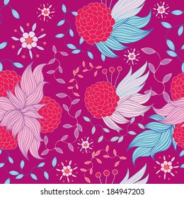 Colorful floral seamless background pattern. Vector illustration