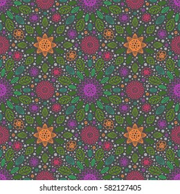 colorful floral seamless background pattern, spring theme
