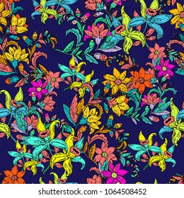 Colorful floral seamless pattern 