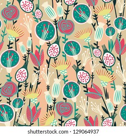 Colorful floral  seamless pattern