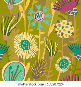 Colorful floral seamless pattern