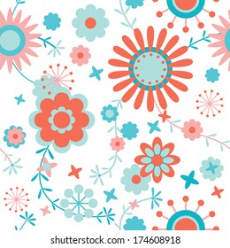 Colorful floral seamless pattern