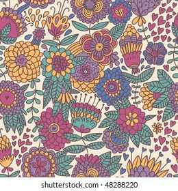 Patrón colorido sin soldadura floral