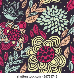 Colorful floral seamless pattern