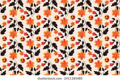 Colorful floral seamless pattern and background vector design