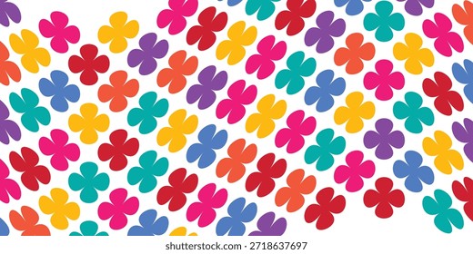 Fondo floral colorido del patrón inconsútil. Flores de margarita y hojas de trébol