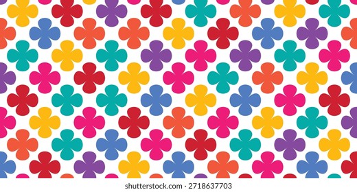 Fondo floral colorido del patrón inconsútil. Flores de margarita y hojas de trébol